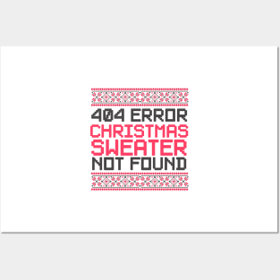 404 Error Christmas Sweater Not Found Funny Posters and Art